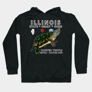 Illinois - Painted Turtle - State, Heart, Home - State Symbols Hoodie